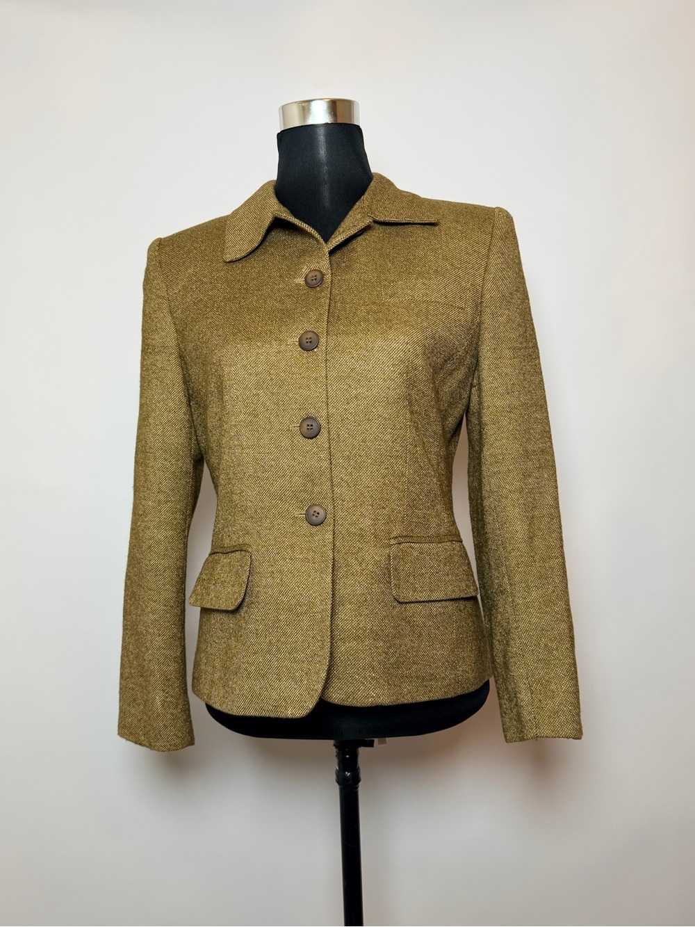 Vintage Jones New York Petite Tweed Blazer 10P Wool Silk Made USA